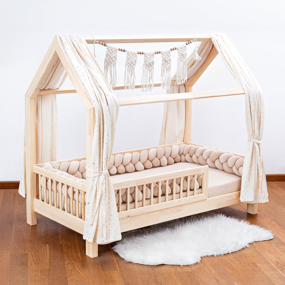 Braided Bed Bumper - Trio Weave - Beige