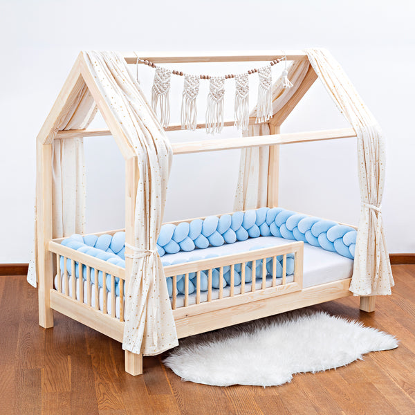 Braided Bed Bumper - Trio Weave - Blue
