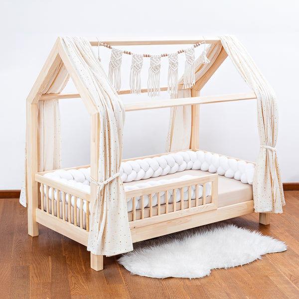 Braided Bed Bumper - Trio Weave - White