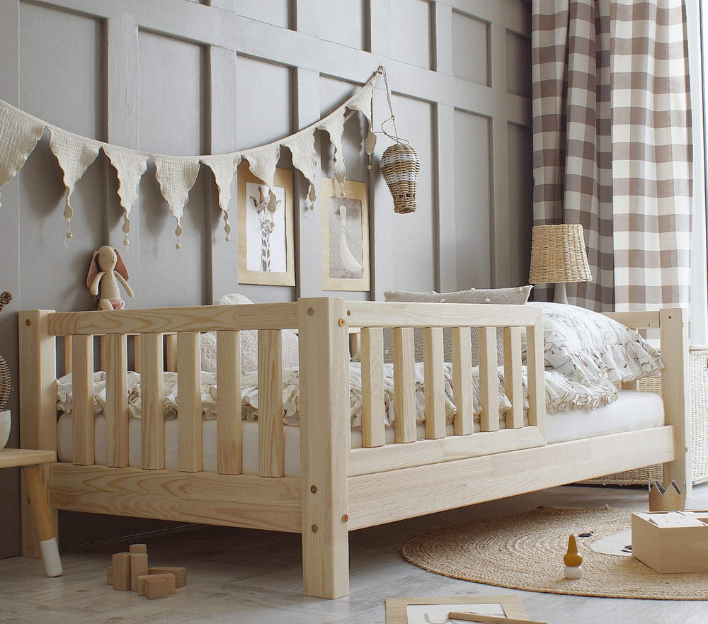 Charlie Kid's Day Bed - Single 90x190cm - Half Guard Rail - 19cm for drawer