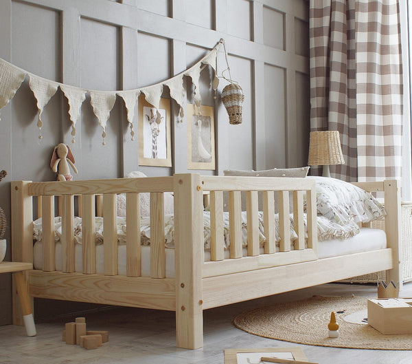 Charlie Kid's Day Bed - Single 90x190cm - Half Guard Rail - 19cm for drawer