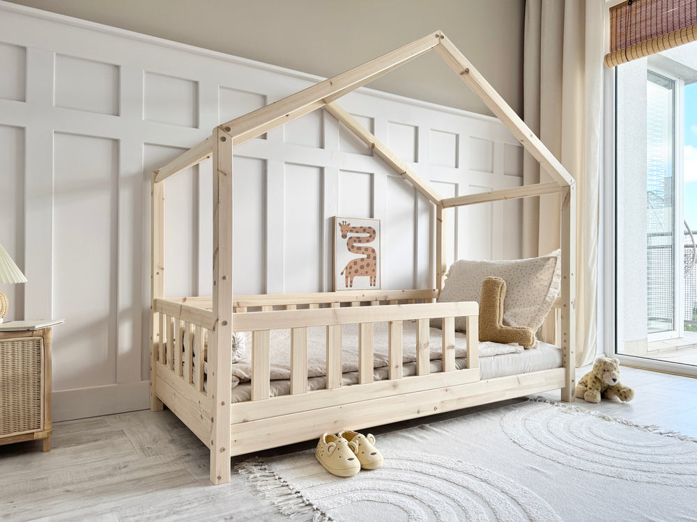 Hugo House Bed - 90x190cm Single - Natural Finish