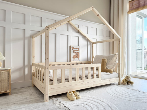 Hugo House Bed - 90x190cm Single - Natural Finish