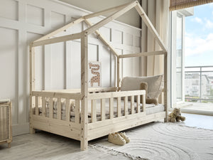 Hugo House Bed - 90x190cm Single - Natural Finish
