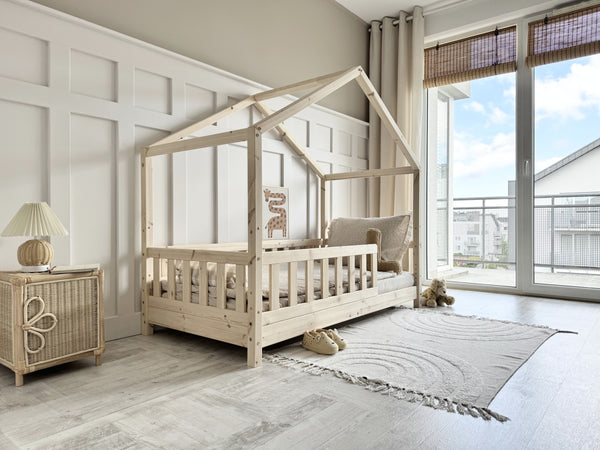 Hugo House Bed - 90x190cm Single - Natural Finish