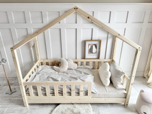 Hugo House Bed - 90x190cm Single - Natural Finish