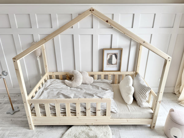 Hugo House Bed - 90x190cm Single - Natural Finish