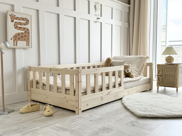 Verity Floor Bed - 90x190cm Single - Natural Finish