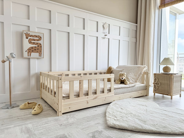 Verity Floor Bed - 90x190cm Single - Natural Finish