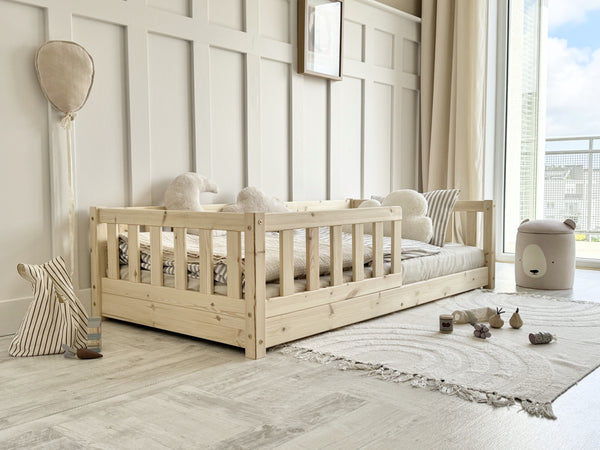 Verity Floor Bed - 90x190cm Single - Natural Finish