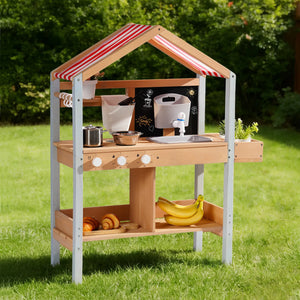 Kids Montessori Outdoor Mud Play Kitchen with Canopy