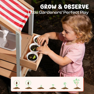 Kids Montessori Outdoor Mud Play Kitchen with Canopy