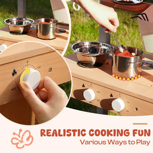 Kids Montessori Outdoor Mud Play Kitchen with Canopy