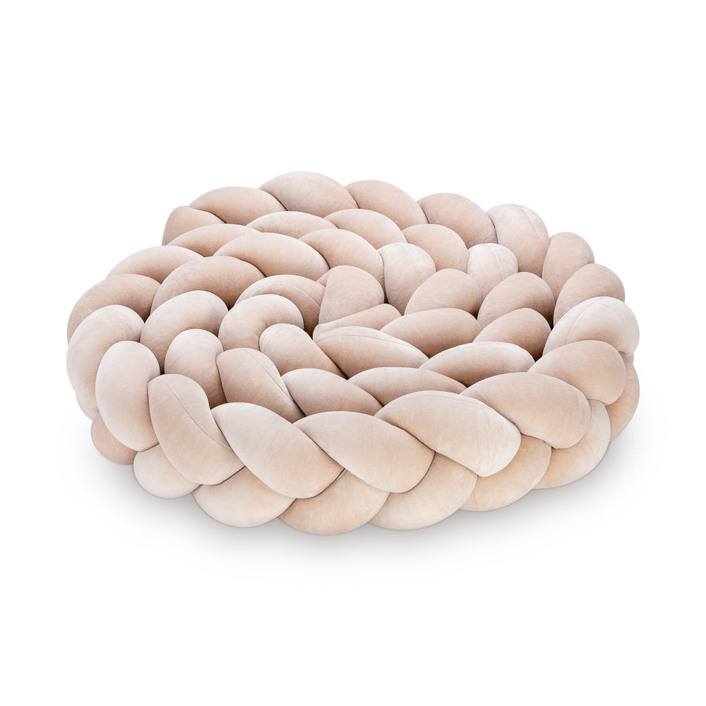 Braided Bed Bumper - Trio Weave - Beige