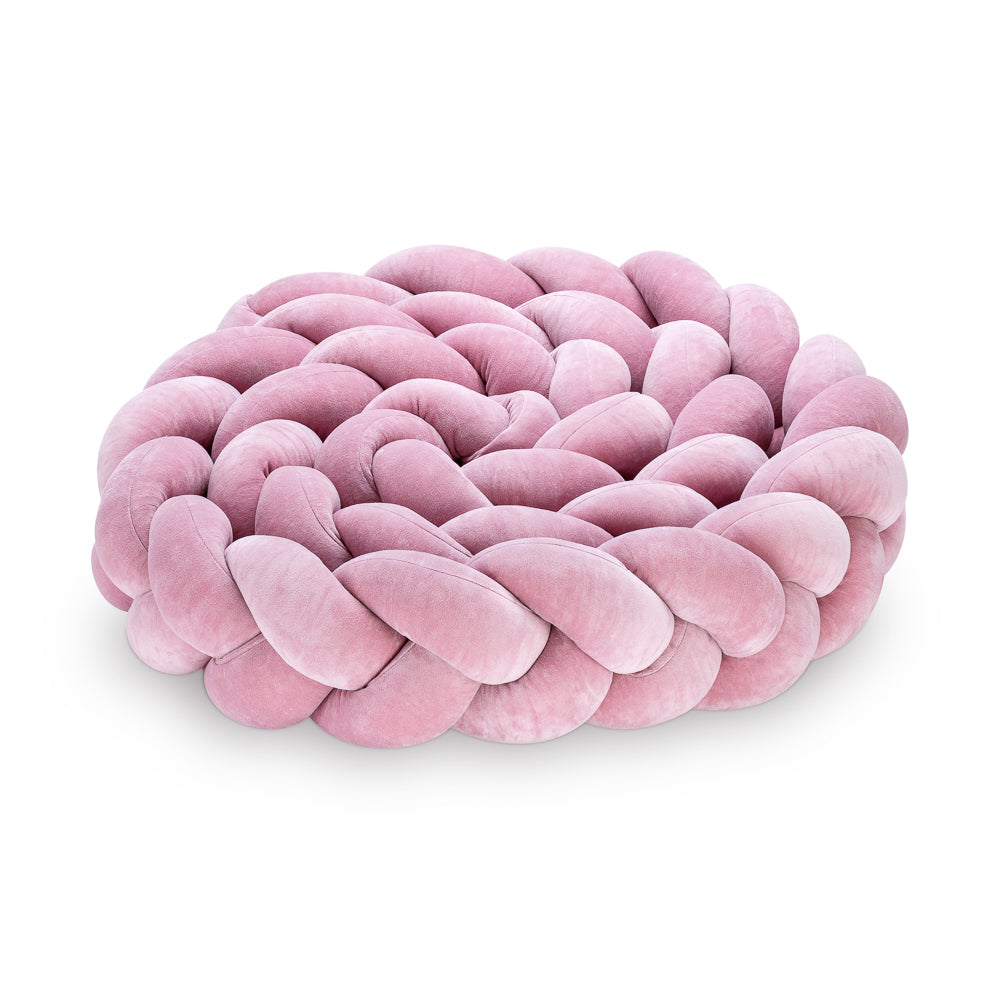 Braided Bed Bumper - Trio Weave - Dusty Pink