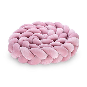 Braided Bed Bumper - Trio Weave - Dusty Pink