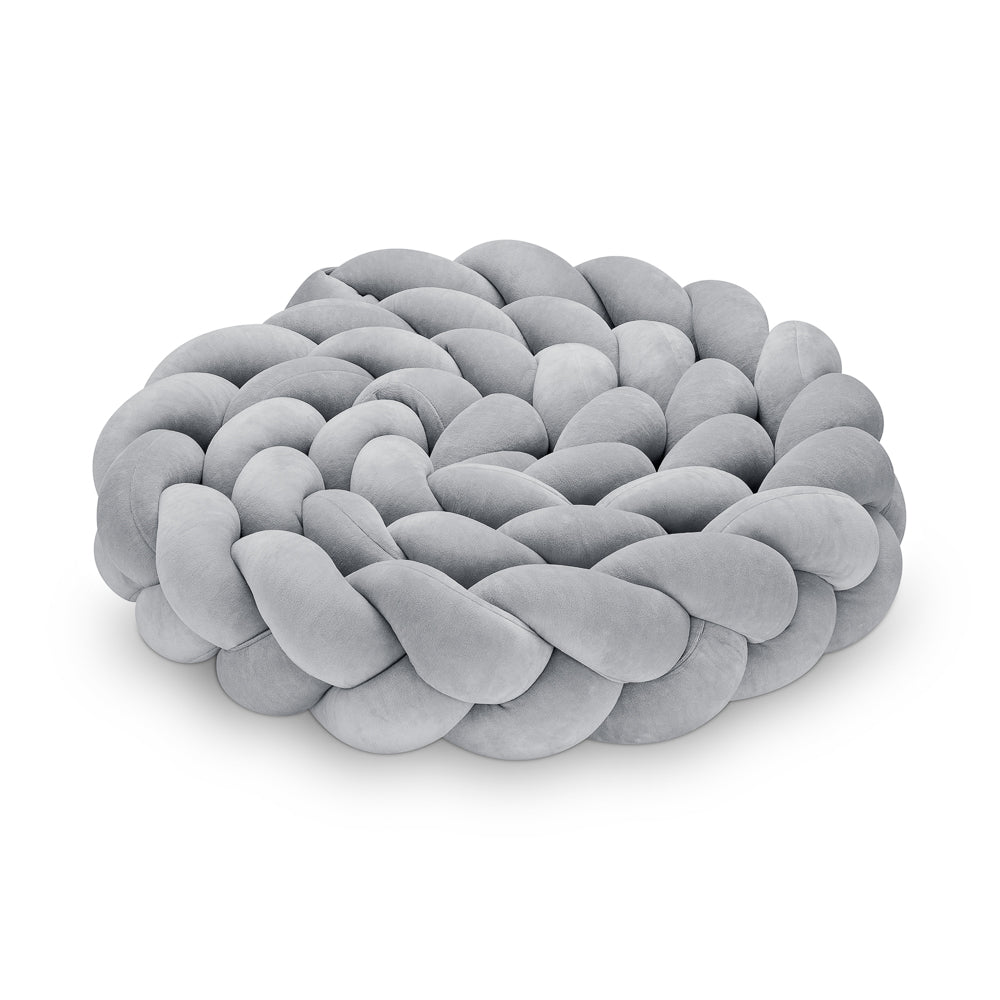 Braided Bed Bumper - Trio Weave - Grey