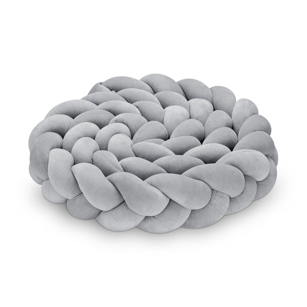 Braided Bed Bumper - Trio Weave - Grey
