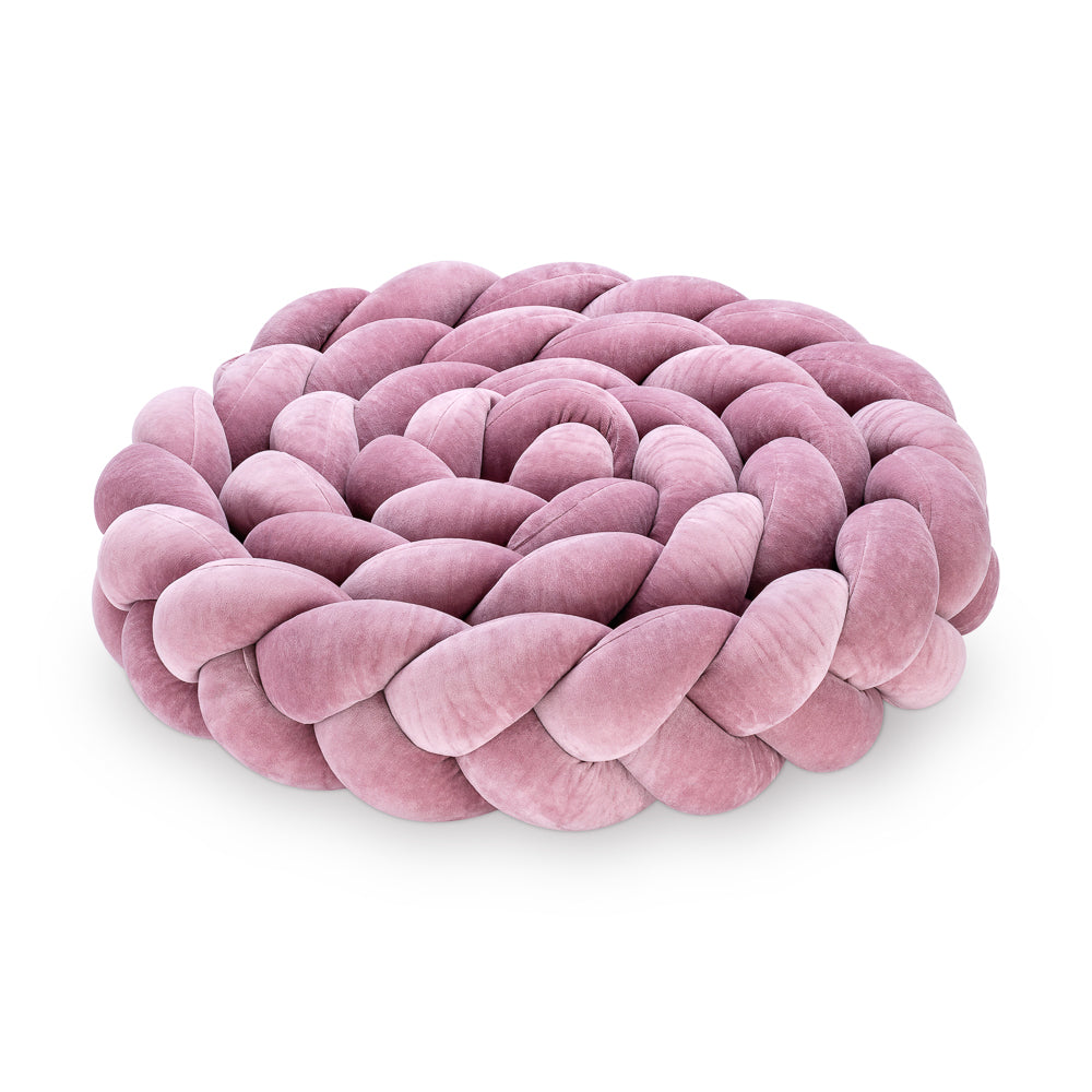 Braided Bed Bumper - Trio Weave - Heather Pink
