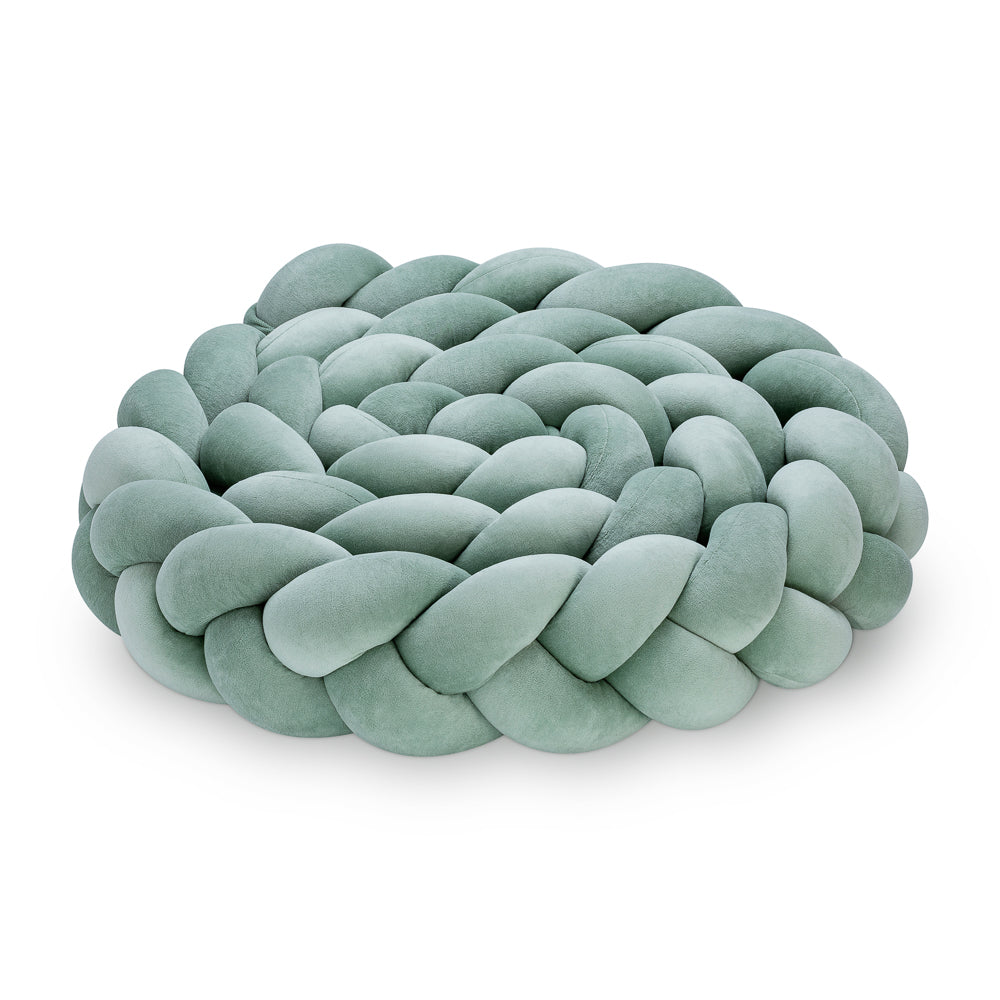 Braided Bed Bumper - Trio Weave - Sage Green