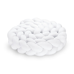 Braided Bed Bumper - Trio Weave - White