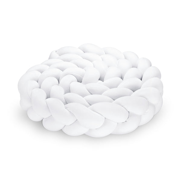 Braided Bed Bumper - Trio Weave - White